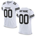 Custom White Black-Gray Mesh Authentic Football Jersey