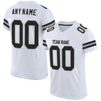 Custom White Black-Gray Mesh Authentic Football Jersey photo 1