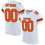 Custom White Orange-Black Mesh Authentic Football Jersey photo 1