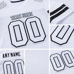 Custom White White-Black Mesh Authentic Football Jersey detail
