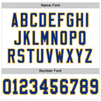 Custom White Royal-Gold Mesh Authentic Football Jersey photo 3