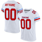 Custom White Red-Light Blue Mesh Authentic Football Jersey photo 1