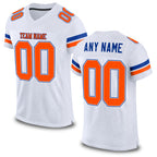 Custom White Orange-Royal Mesh Authentic Football Jersey