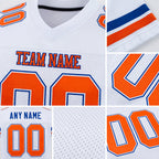 Custom White Orange-Royal Mesh Authentic Football Jersey detail