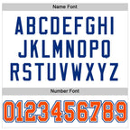 Custom White Orange-Royal Mesh Authentic Football Jersey photo 2