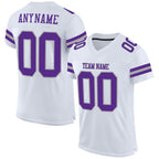 Custom White Purple-Gray Mesh Authentic Football Jersey photo 1