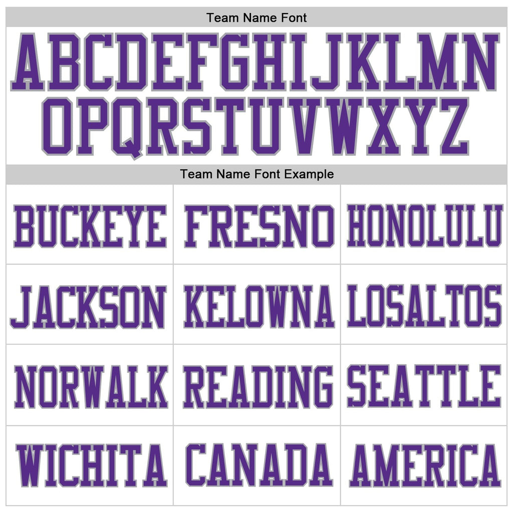 Custom White Purple-Gray Mesh Authentic Football Jersey photo 2