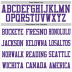 Custom White Purple-Gray Mesh Authentic Football Jersey photo 2