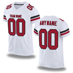 Custom White Cardinal-Black Mesh Authentic Football Jersey