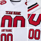 Custom White Cardinal-Black Mesh Authentic Football Jersey detail