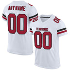 Custom White Cardinal-Black Mesh Authentic Football Jersey photo 1