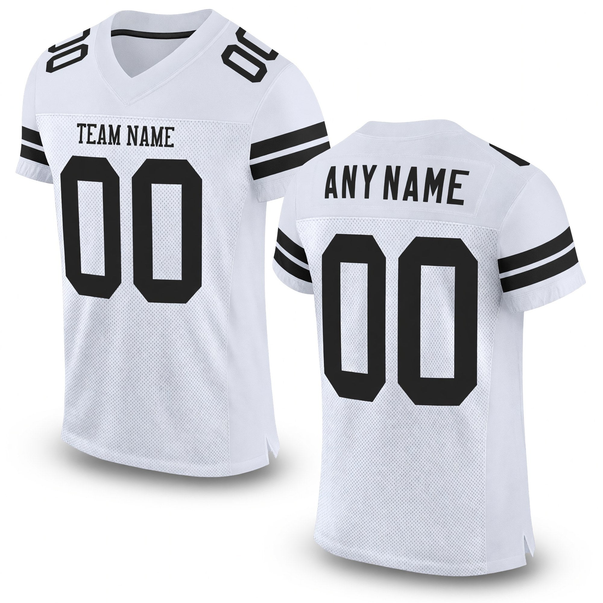 Custom White Black Mesh Authentic Football Jersey