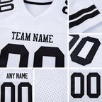 Custom White Black Mesh Authentic Football Jersey detail