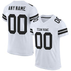 Custom White Black Mesh Authentic Football Jersey photo 1