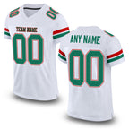 Custom White Kelly Green-Red Mesh Authentic Football Jersey