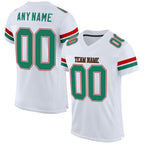 Custom White Kelly Green-Red Mesh Authentic Football Jersey photo 1