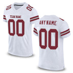 Custom White Burgundy-Gray Mesh Authentic Football Jersey