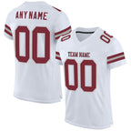 Custom White Burgundy-Gray Mesh Authentic Football Jersey photo 1