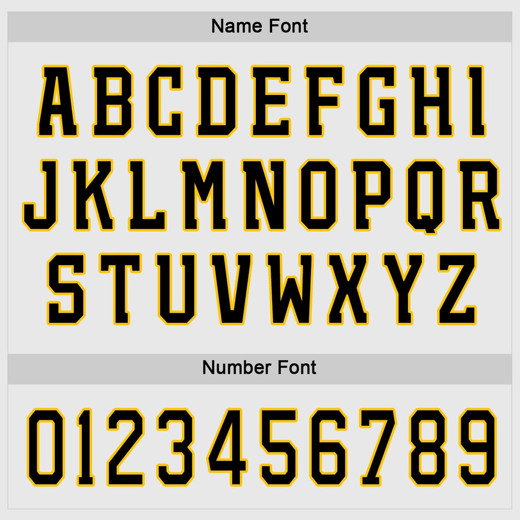 Custom White Black-Gold Hockey Jersey photo 2