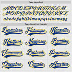 Custom White Royal-Gold Hockey Jersey photo 4