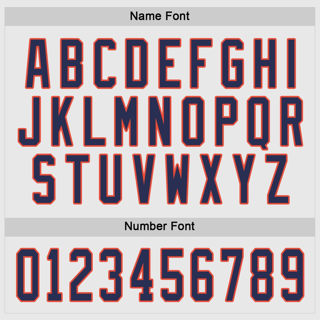Custom White Navy-Orange Hockey Jersey photo 2