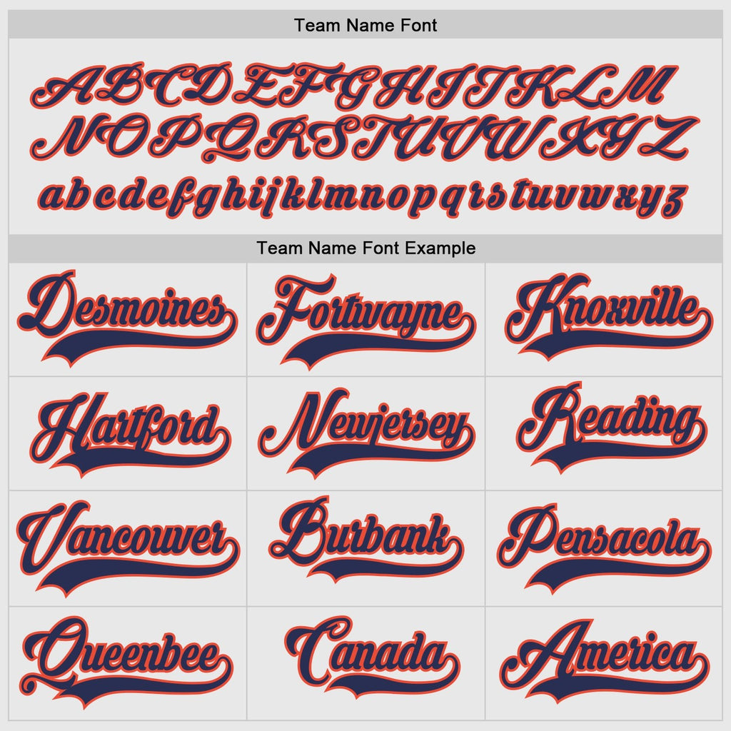 Custom White Navy-Orange Hockey Jersey photo 3