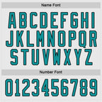 Custom White Aqua-Black Hockey Jersey photo 2