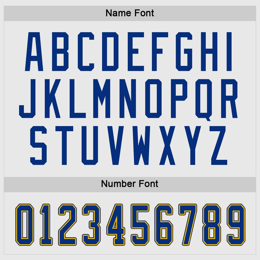 Custom White Royal-Gold Hockey Jersey photo 2