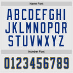 Custom White Royal-Gold Hockey Jersey photo 2