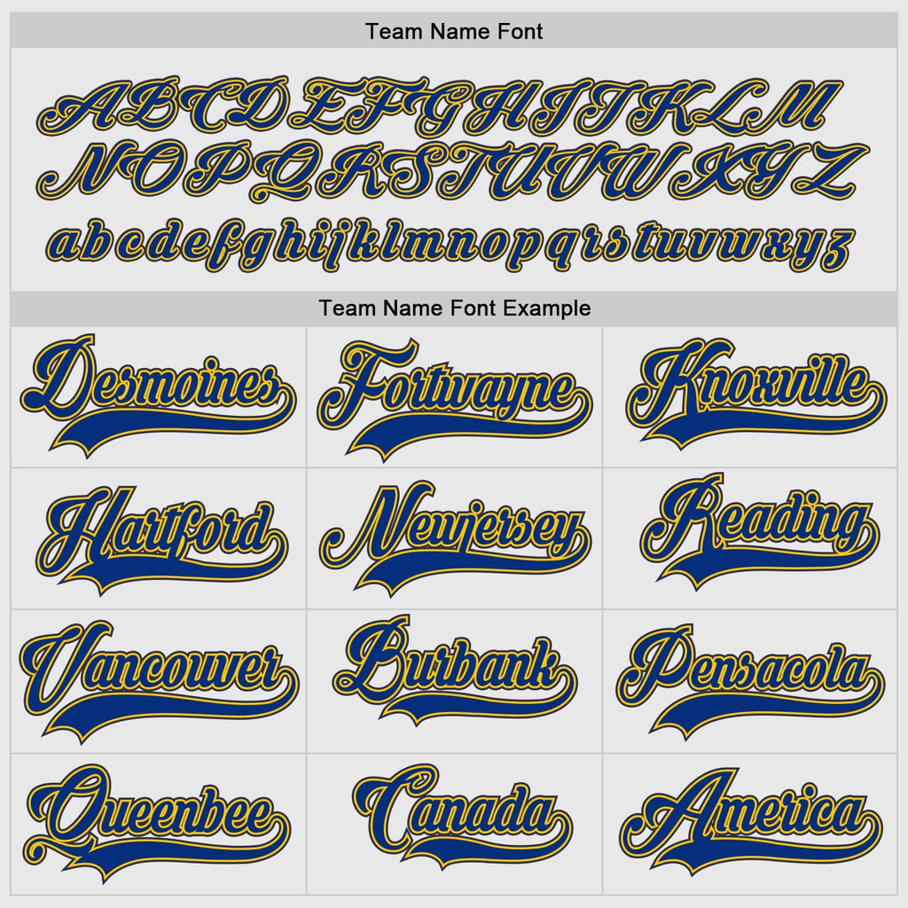 Custom White Royal-Gold Hockey Jersey photo 3