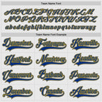 Custom White Royal-Gold Hockey Jersey photo 3