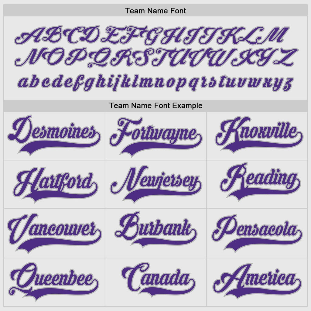 Custom White Purple-Gray Hockey Jersey photo 3
