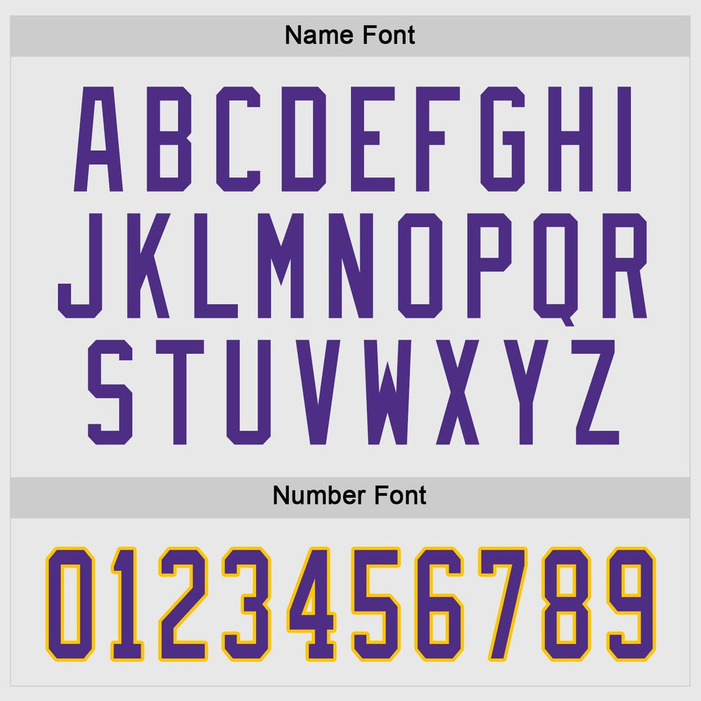 Custom White Purple-Gold Hockey Jersey photo 2