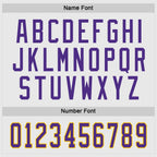 Custom White Purple-Gold Hockey Jersey photo 2