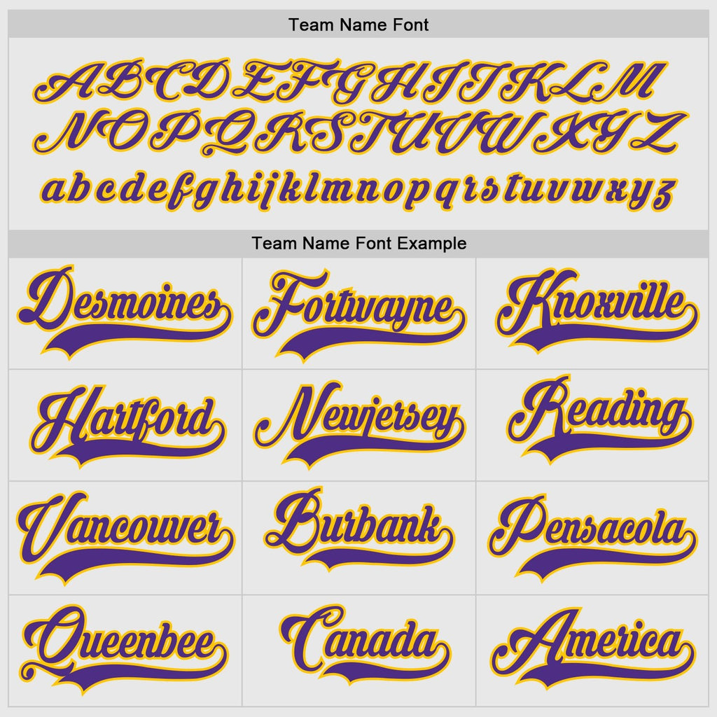 Custom White Purple-Gold Hockey Jersey photo 3