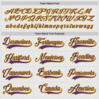 Custom White Purple-Gold Hockey Jersey photo 3