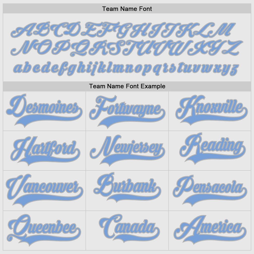 Custom White Gray-Light Blue Hockey Jersey photo 3