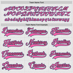 Custom White Pink-Light Blue Hockey Jersey photo 3