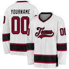 Custom White Maroon-Black Hockey Jersey photo 1