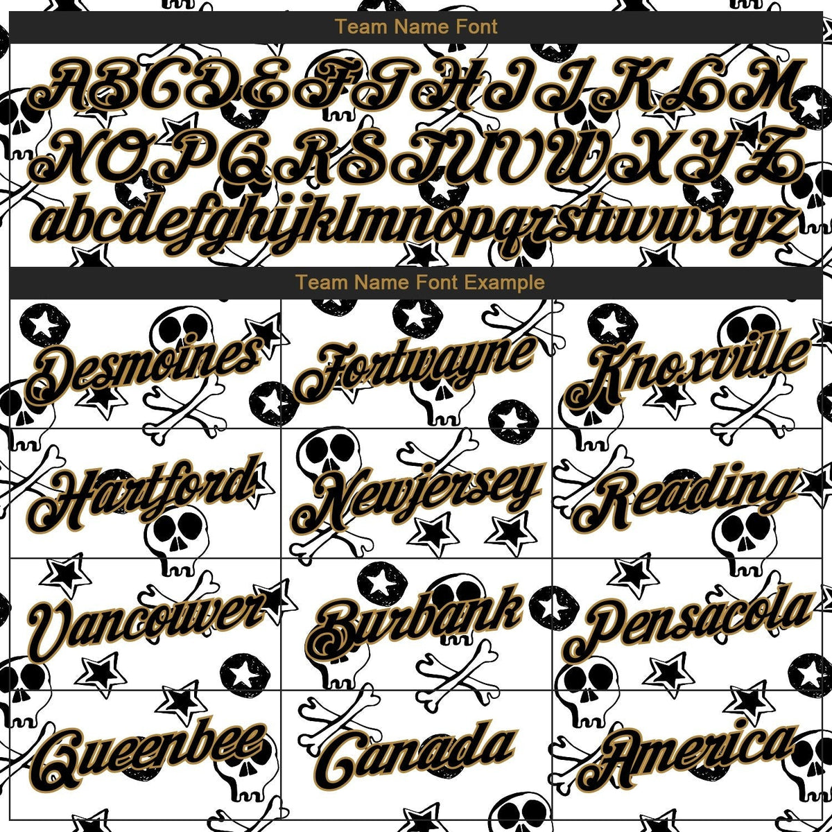 Custom Stitched White Black-Old Gold 3D Skull Fashion Sports Pullover Sweatshirt Hoodie photo 2