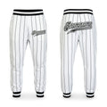 Custom White Black Pinstripe Black-White Sports Pants