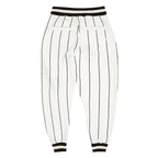 Custom White Black Pinstripe Black-White Sports Pants photo 2