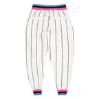 Custom White Black Pinstripe Pink-Light Blue Sports Pants photo 2