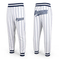 Custom White Navy Pinstripe Navy-White Sports Pants