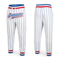 Custom White Royal Pinstripe Royal-Red Sports Pants