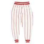Custom White Red Pinstripe Red-White Sports Pants photo 2