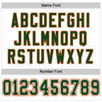 Custom White Green-Orange Mesh Authentic Football Jersey photo 3