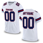 Custom White Navy-Red Mesh Authentic Football Jersey