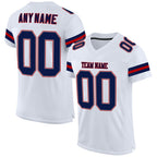 Custom White Navy-Red Mesh Authentic Football Jersey photo 1