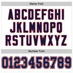 Custom White Navy-Red Mesh Authentic Football Jersey photo 3